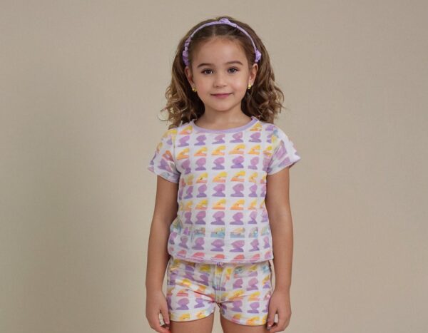 Unisex Rose Allover Printed Coord Set for Kids (3–6 Years)