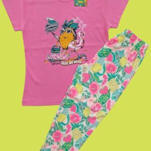 Unisex Rose Printed  Full Pant & T-Shirt Set for 7–8 Years – Comfortable & Stylish Outfit