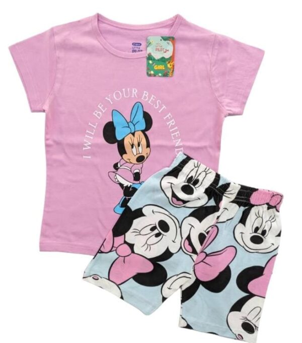 Girls Rose T-Shirt & Printed Shorts Set for 7–8 Years – Soft & Stylish Summer Outfit