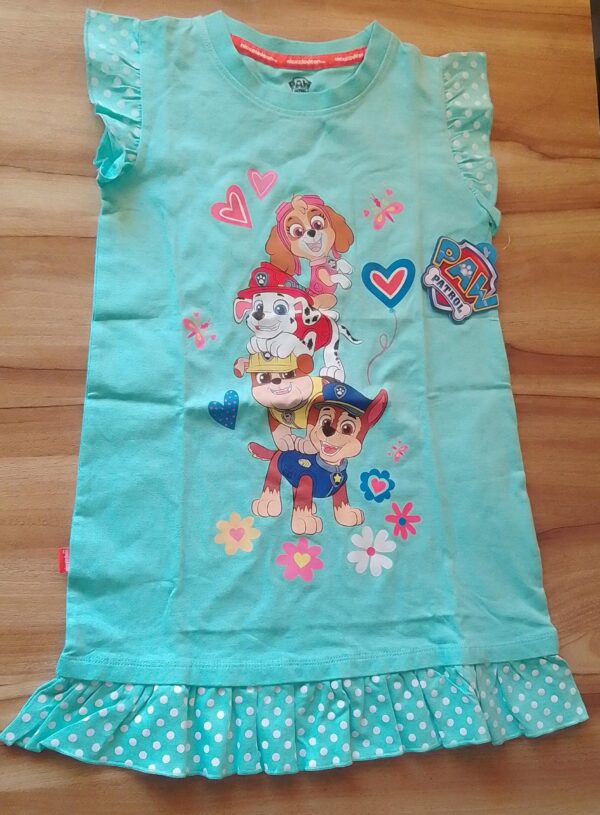 Paw Patrol (Nickelodeon) Girls blue Soft Cotton Sleeveless Frock for 3–5 Years – Cute Cartoon Print Dress
