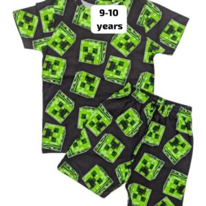 Unisex Cotton Co-ord Set (T-Shirt + Shorts) for 9-10 Years – Green Casual Wear