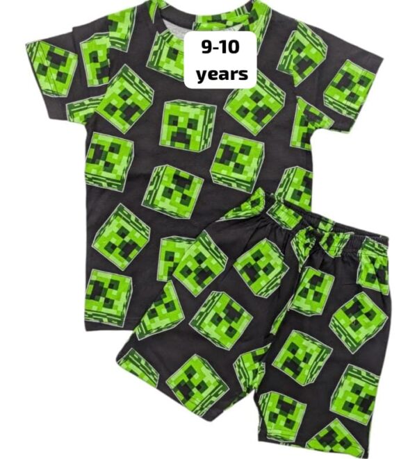 Unisex Cotton Co-ord Set (T-Shirt + Shorts) for 9-10 Years – Green Casual Wear