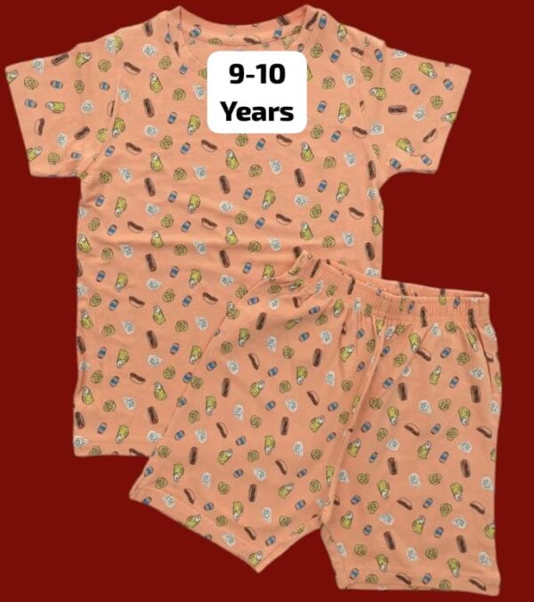 Unisex Cotton Co-ord Set (T-Shirt + Shorts) for 9-10 Years – Sandal Casual Wear