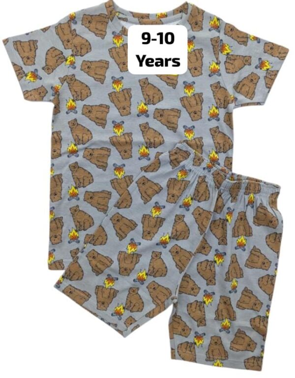 Unisex Cotton Co-ord Set (T-Shirt + Shorts) for 9-10 Years – Grey Casual Wear