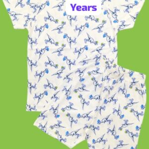 Unisex Cotton Co-ord Set (T-Shirt + Shorts) for 9-10 Years – White Casual Wear