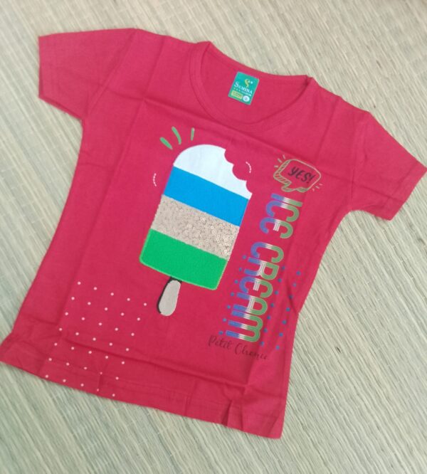 Branded Rose Applique Work T-Shirt for Kids (9 Months–5 Years) – Boys & Girls