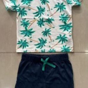Disney Primark T-Shirt & Shorts SetUnisex White Cotton Half-Sleeve Co-ord Set (T-Shirt + Shorts) with Cute Prints for 9–36 Months – Disney Primark Baby Set