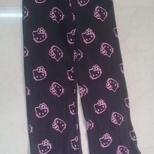 Hello Kitty Girls Black Bootcut Pants with All-Over Print for 12–15 Years – Stylish & Comfortable Bottomwear